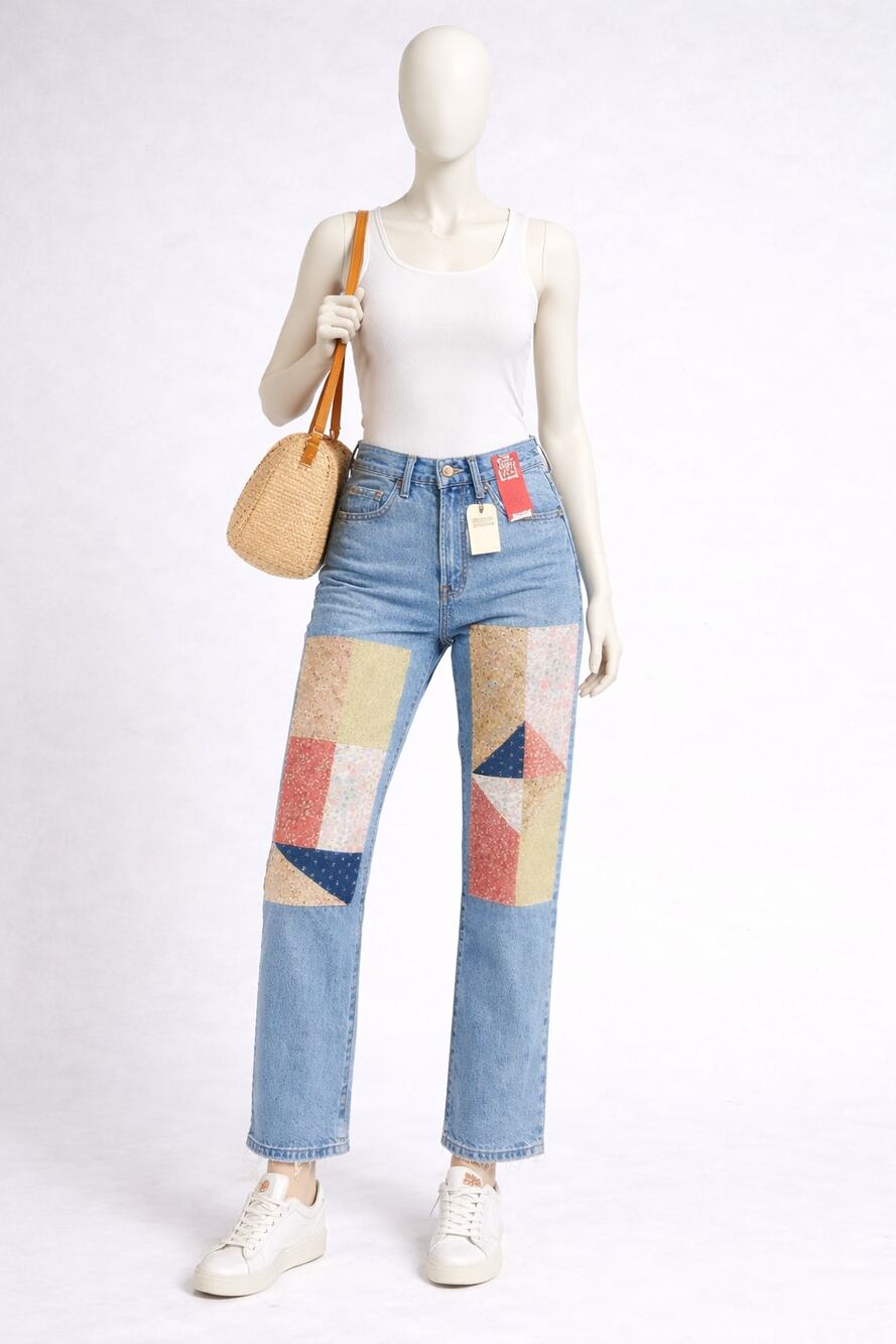 Levi’s 501 150th Anniversary Patchwork Jeans Women’s 25x30 quilt boho Style NWT